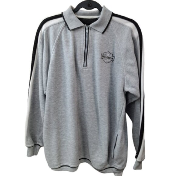 Other - Harley Davidson Zip Collar Sweatshirt With Embroidery